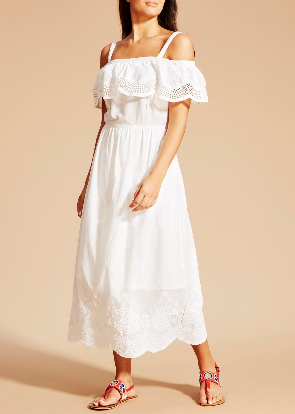 calvin klein white floral dress